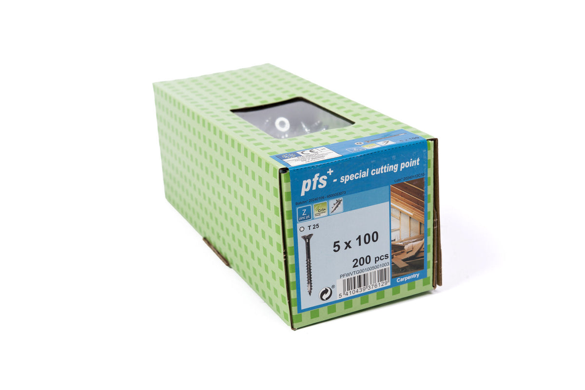 VBA T25 - 5 x 100 mm - Autoforeuses - Filetage partiel - Boîte de 200