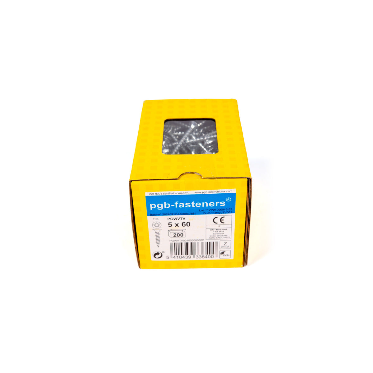 VBA T25 - 5 x 60 mm - Filetage total - Boîte de 200